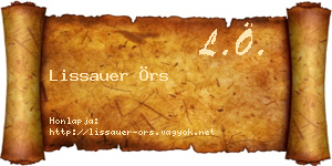 Lissauer Örs névjegykártya